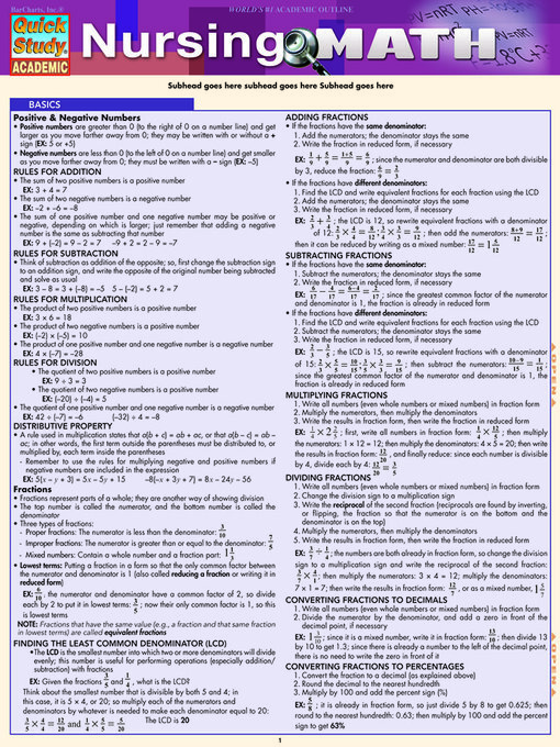 Title details for Nursing Math by BarCharts Publishing, Inc. - Available